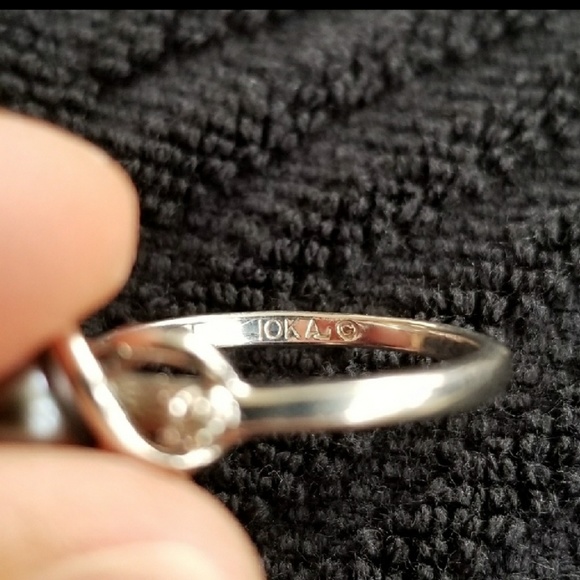 White gold 10k tahitian black pearl diamond ri… - Picture 3 of 4